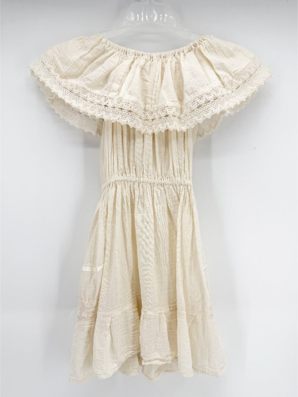 Hispanic Heritage Month Festive Gauze Ivory Embroidered Dress Girls 6 - Picture 6 of 8